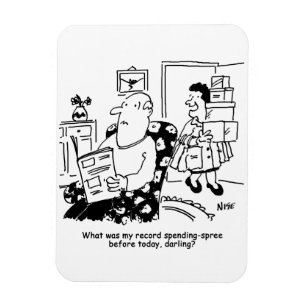 Einkaufsreise. Ausgaben. Überausgaben in den Gesch Magnet