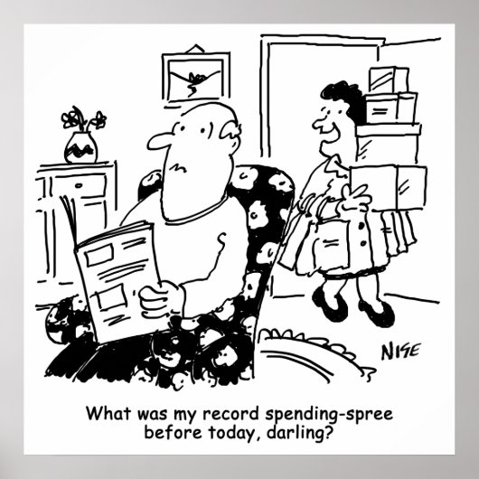 Einkaufsreise. Ausgaben. Überausgaben in den Gesch Poster (Vorne)