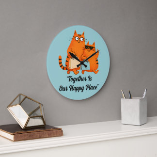 Einkaufstag Katzenliebe Große Wanduhr