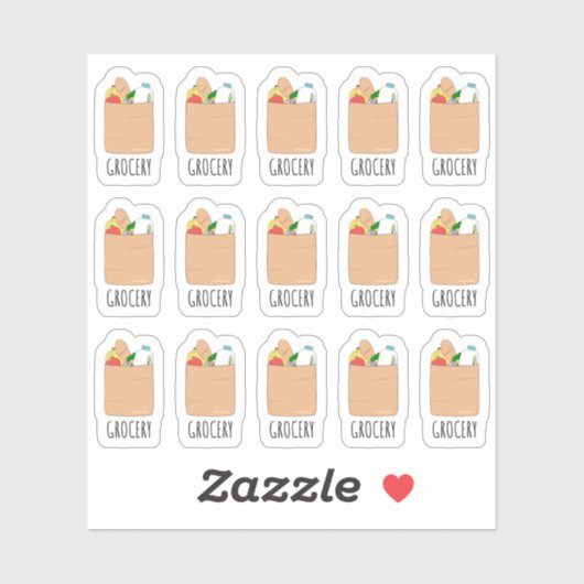 Einkaufstasche Aufkleber (Blatt)