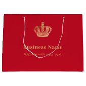 Einkaufstasche aus rotem Goldkronenpapier Große Geschenktüte (Vorderseite)