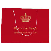 Einkaufstasche aus rotem Goldkronenpapier Große Geschenktüte (Rückseite)