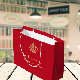 Einkaufstasche aus rotem Goldkronenpapier Große Geschenktüte