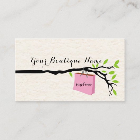Einkaufstasche, Boutique     Design  Visitenk Visitenkarte (Vorderseite)
