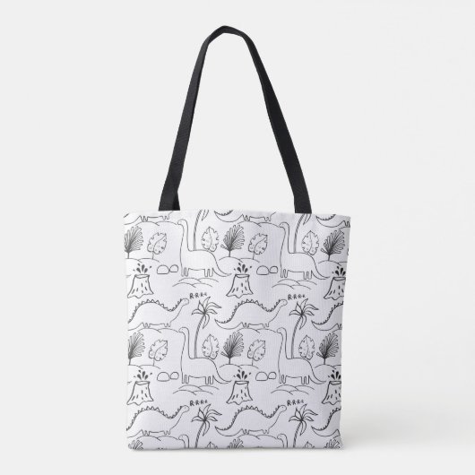 Einkaufstasche mit Dinosauriern. Tasche (Rückseite)