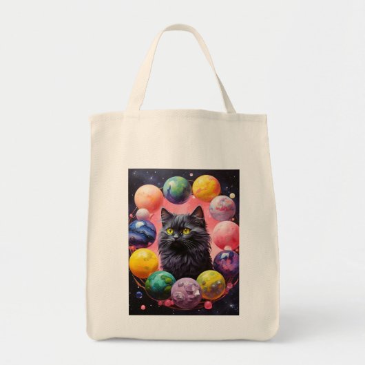Einkaufstasche mit Katzenillustration (Vorne)