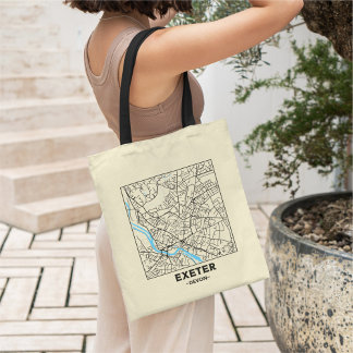 Einkaufstasche mit Stadtplan von Exeter, Devon