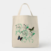 Einkaufstasche/Tasche mit Reben & Schmetterlingen Tragetasche (Rückseite)