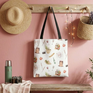 Einkaufstüte mit süßen Illustrationen Tasche