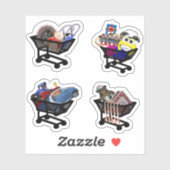 Einkaufswagen Aufkleber (Blatt)