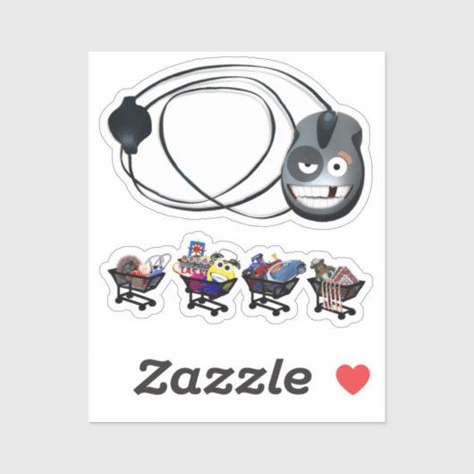 Einkaufswagen Aufkleber (Blatt)