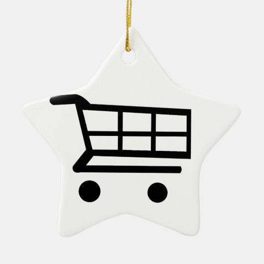 Einkaufswagen Keramikornament (Vorne)