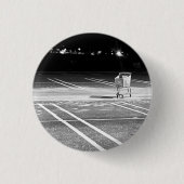 Einkaufswagen leer im Parkplatz Foto Pinback Button (Vorderseite)