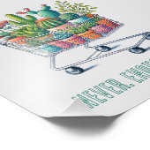 Einkaufswagen mit Pflanzen- "never enough plants" Fotodruck (Ecke)