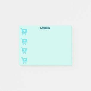 Einkaufswagen-Post-it-Notiz-Erinnerung Post-it Klebezettel