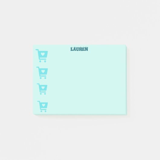Einkaufswagen-Post-it-Notiz-Erinnerung Post-it Klebezettel (Vorderseite)
