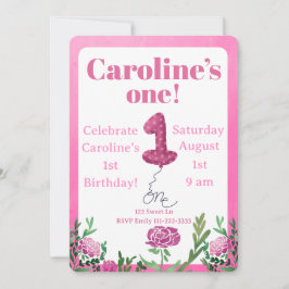 Einkaufszettel für den ersten Geburtstag mit einer Einladung