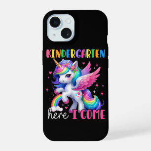Einkindergarten Ich komme Einhorn Zurück zur Schul iPhone 15 Hülle