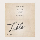 Einklappkarte für die Hochzeitstelle der Tischnumm (Außenseite Aufgefaltet)