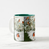 Einklebebuch-Rotkehlchen-Tasse Zweifarbige Tasse (Vorderseite Links)