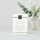 Einklemmkarte für die weißen und goldenen Pfauenfe Begleitkarte (Stehend Vorderseite)