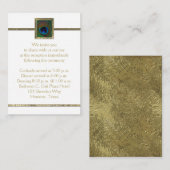 Einklemmkarte für die weißen und goldenen Pfauenfe Begleitkarte (Vorne/Hinten)