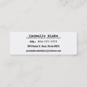 Einkommenssteuer-dünne Visitenkarten Mini Visitenkarte (Rückseite)