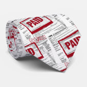 Einkommensteuerformular mit bezahlter Briefmarke Krawatte (Gerollt)