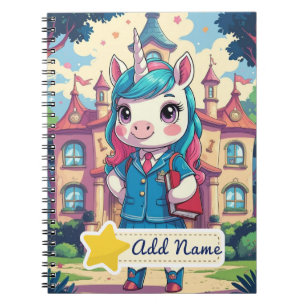 Einkorn-Schulheft mit Einhorn-Motiv zum Beschrifte Notizblock