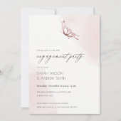 EINLADEN DER niedlichen BLUSWASSERFARBE-VERLOBUNG Dankeskarte (Vorderseite)