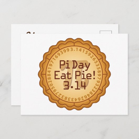 Einladen Ihrer Freunde, Pi Day Party Postkarte (Vorne/Hinten)
