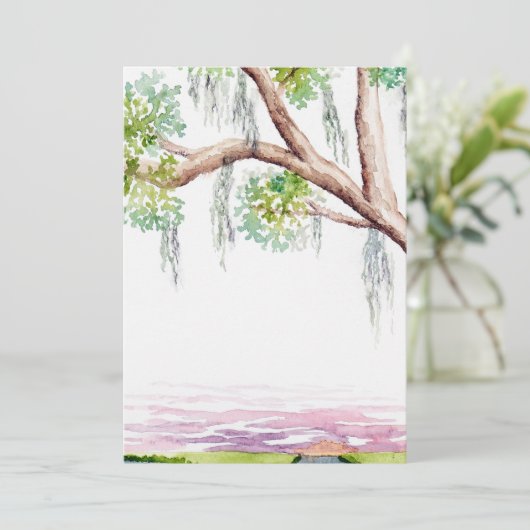 Einladen oder Save the Date Niedrigland Einladung (Stehend Vorderseite)