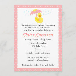 Einladen von Rubber Ducky Baby Girl - Anpassen Einladung