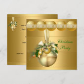 Einladen von Weihnachts-Party-Goldballs Einladung (Vorne/Hinten)