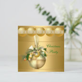 Einladen von Weihnachts-Party-Goldballs Einladung (Stehend Vorderseite)