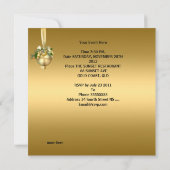 Einladen Weihnachts-Party Gold Balls Lila Rosa Einladung (Rückseite)