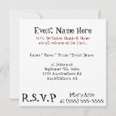 Einladen zu Mudfest schmutzigen Dunebuggy 4x4 Renn Einladung (Rückseite)