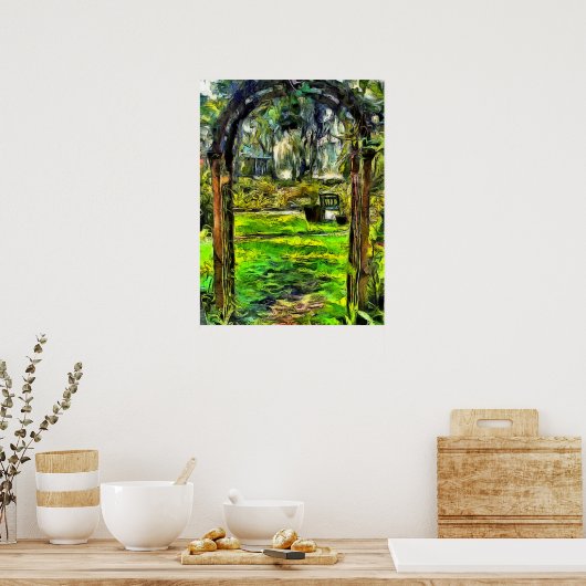 Einladend Hinterhof Archway Painterly Poster (Küche)