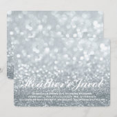 Einladend - Silver Lit Glitzer Fab Wedding Einladung (Vorne/Hinten)
