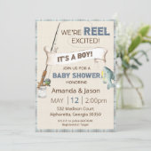 Einladende Boy Baby Dusche Einladung (Stehend Vorderseite)