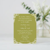 Einladende Ecken auf Hochzeitsfeiern Swirl auf Oli Einladungspostkarte (Stehend Vorderseite)