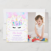 Einladende Einhornveranstaltung Einladung (Vorderseite)