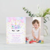 Einladende Einhornveranstaltung Einladung (Stehend Vorderseite)