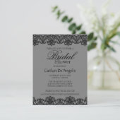 Einladende Einladung eines schlichten Grauschwarz- (Stehend Vorderseite)