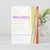 Einladende Einladung für einfache Linien Bat Bar M (Stehend Vorderseite)