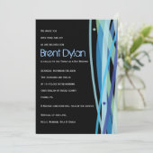 Einladende Einladung für einfache Linien Bat Bar M (Stehend Vorderseite)