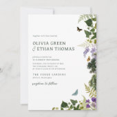 Einladende Einladung zur Waldhochzeit in Vintagem (Vorderseite)