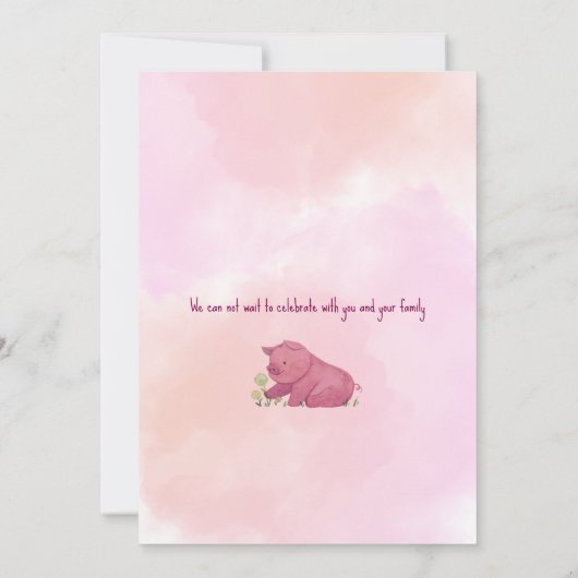 Einladende Farm Mädchen ONE Einladung (Rückseite)