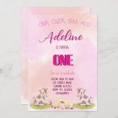 Einladende Farm Mädchen ONE Einladung (Vorne/Hinten)