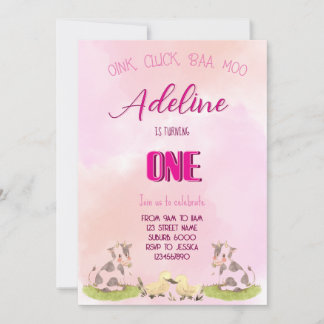 Einladende Farm Mädchen ONE Einladung